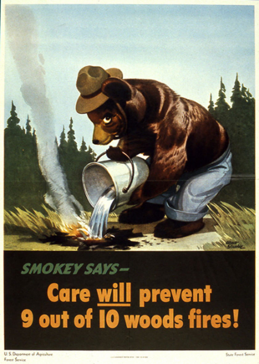 Smokey’s first PSA in 1944.