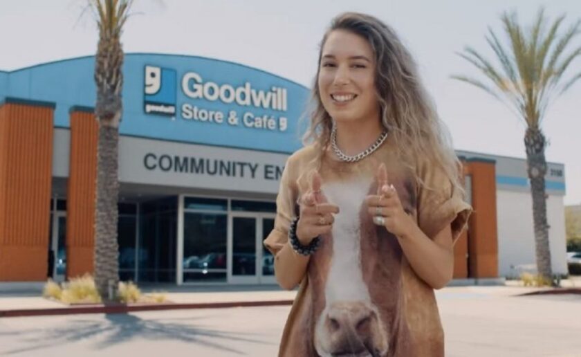 Kristen McAtee shopping at goodwill